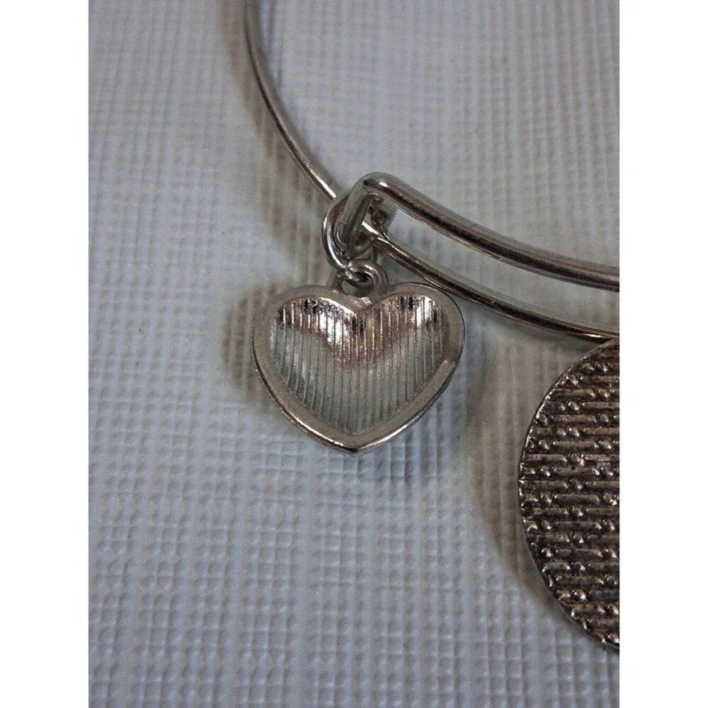 Alex and Ani Silver Toned Expandable Mother Daughter Bond Charm Bangle Bracelet
